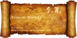 Vincze Mirkó névjegykártya